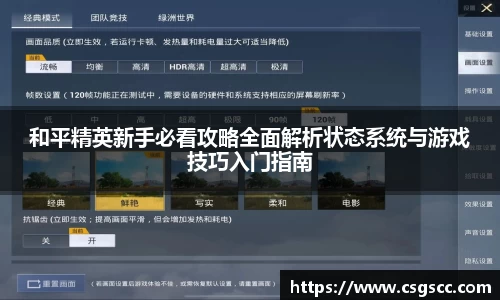 和平精英新手必看攻略全面解析状态系统与游戏技巧入门指南