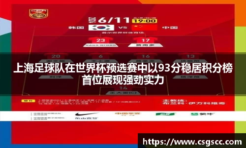 上海足球队在世界杯预选赛中以93分稳居积分榜首位展现强劲实力